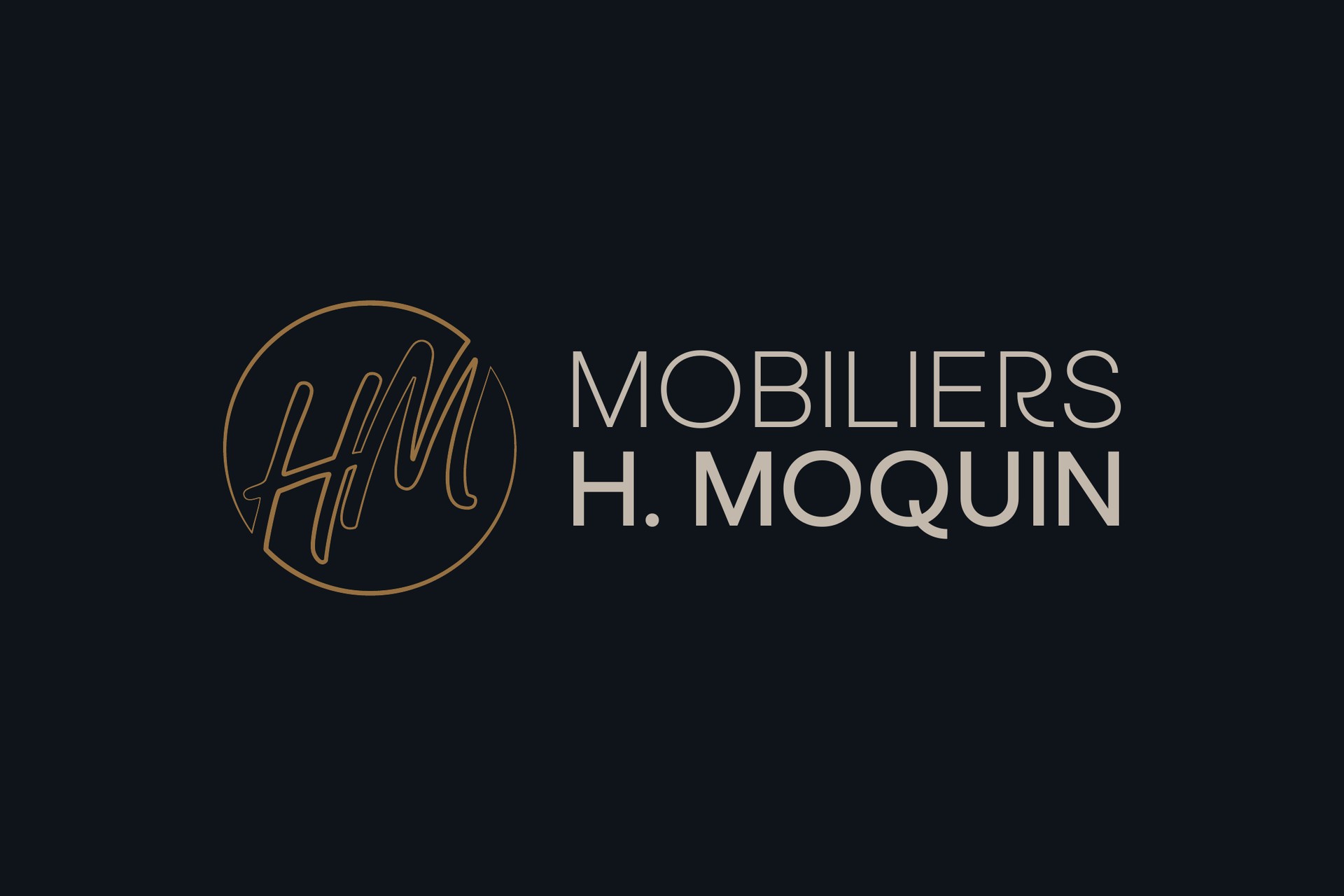 Logo de Mobiliers H. Moquin sur fond bleu nuit