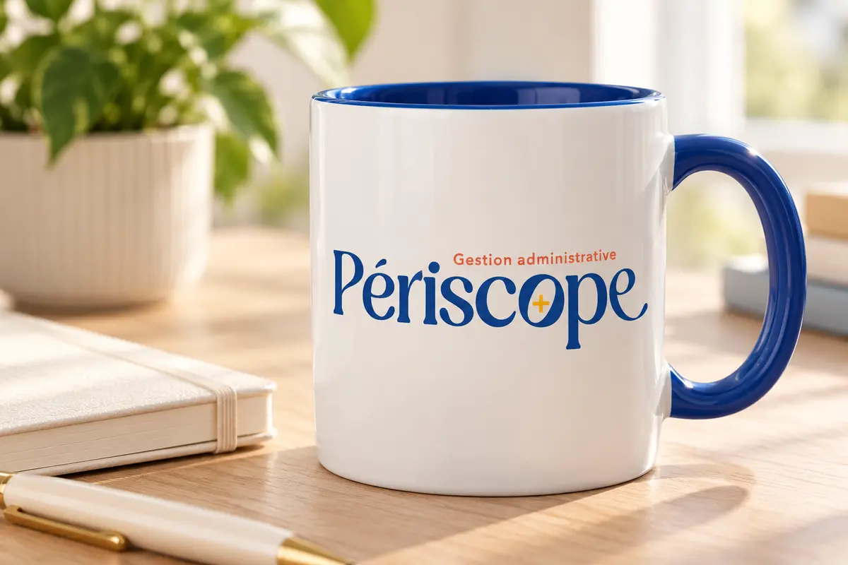 Mug blanc et bleu avec le logo de Périscope
